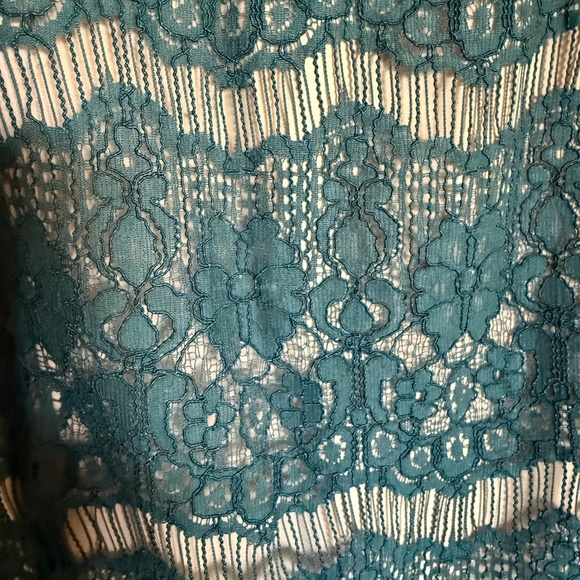 Anthropologie Maeve Teal Lace Sheath Dress Size Large - Picture 5 of 13